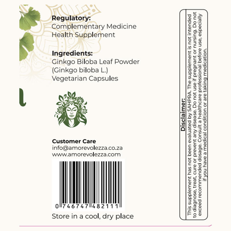 Ginkgo Biloba (Cognitive & Circulation Support) 30 caps