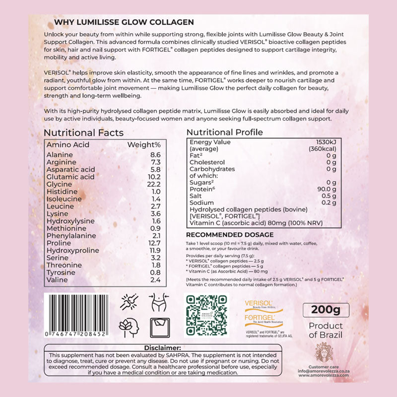 Lumilisse Glow Beauty & Joint Hydrolysed Collagen Peptides I & III – 200g
