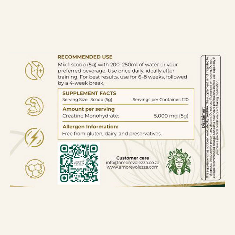 Amorevolezza Creatine Monohydrate (Strength & Power) - 200g