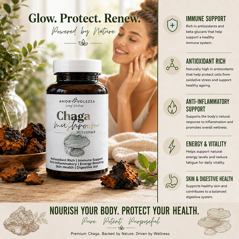 Chaga (Antioxidant Support) Medical Mushroom Extract - 120 caps