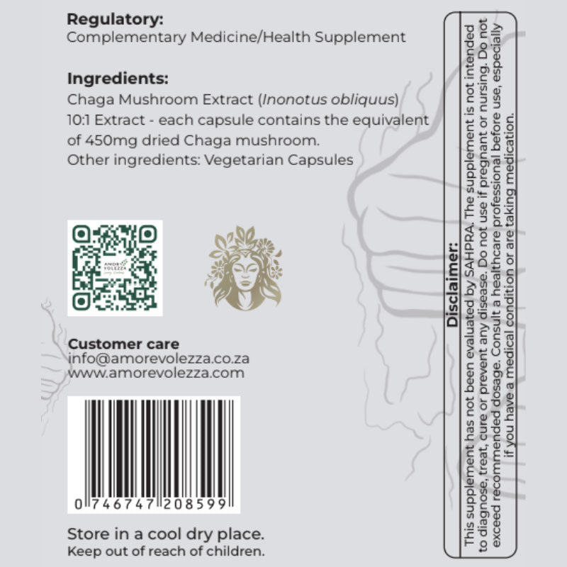 Chaga (Antioxidant Support) Medical Mushroom Extract - 120 caps