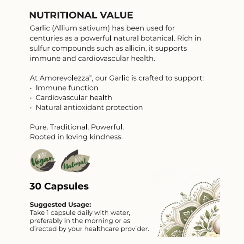 Garlic (Natural Immune & Heart Support) 30 caps