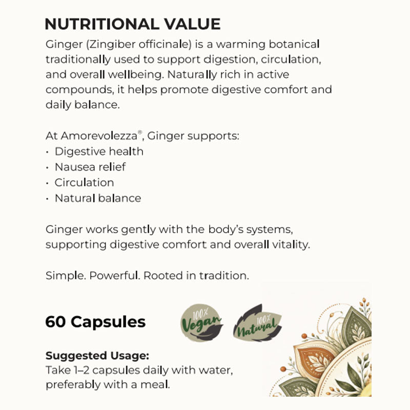 Ginger (Digestive & Nausea Support) 60 caps
