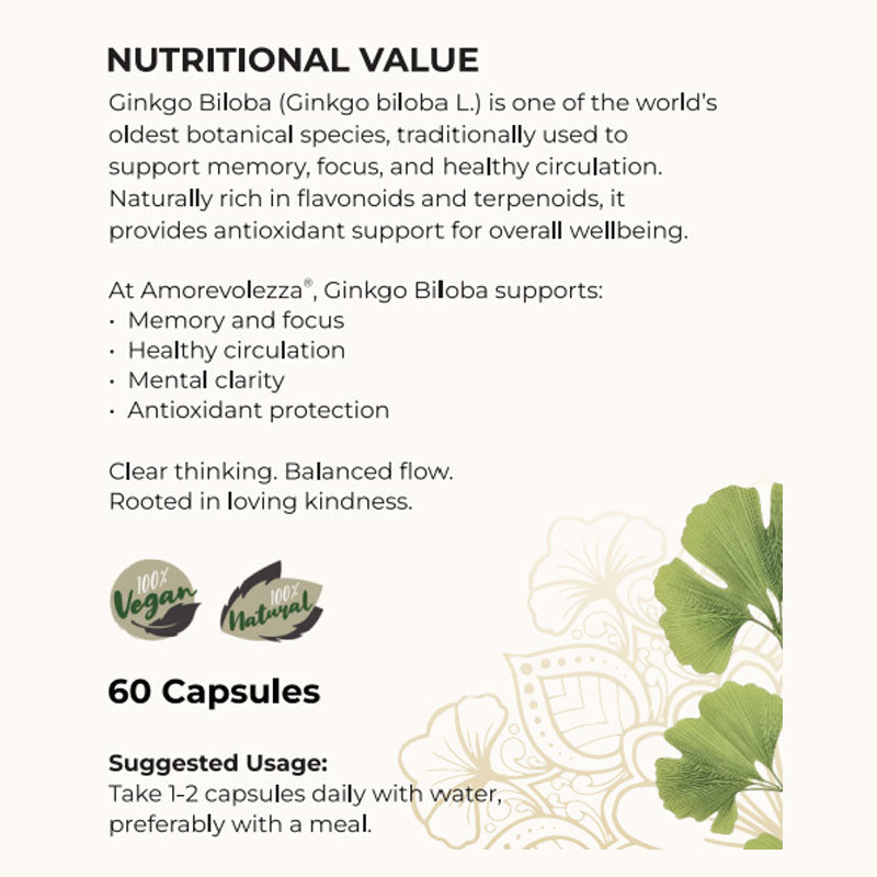 Ginkgo Biloba (Cognitive & Circulation Support) 30 caps