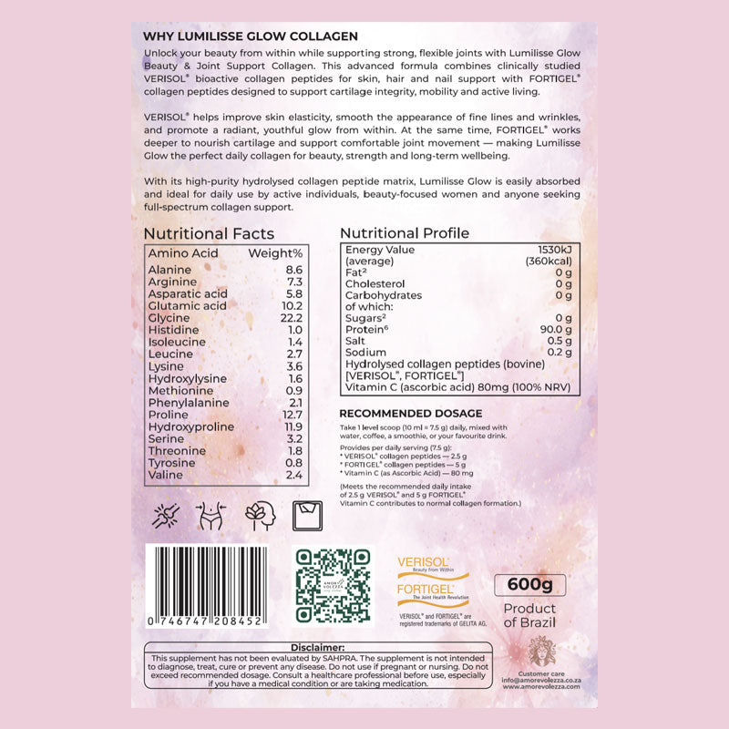 Lumilisse Glow Beauty & Joint Hydrolysed Collagen Peptides I & III – 600g