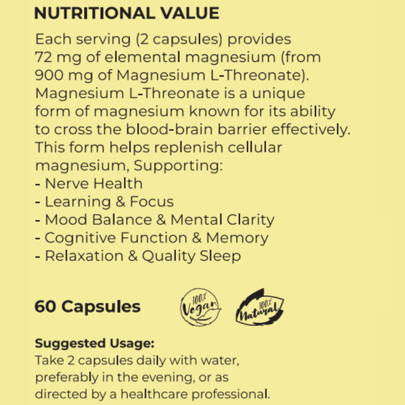 Magnesium L-Threonate (Brain support) - 60 caps