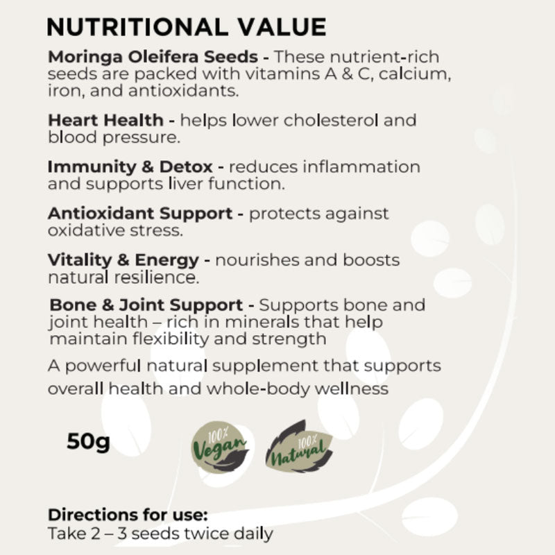 Moringa Prime Seeds (Daily Wellness Support) - 50g