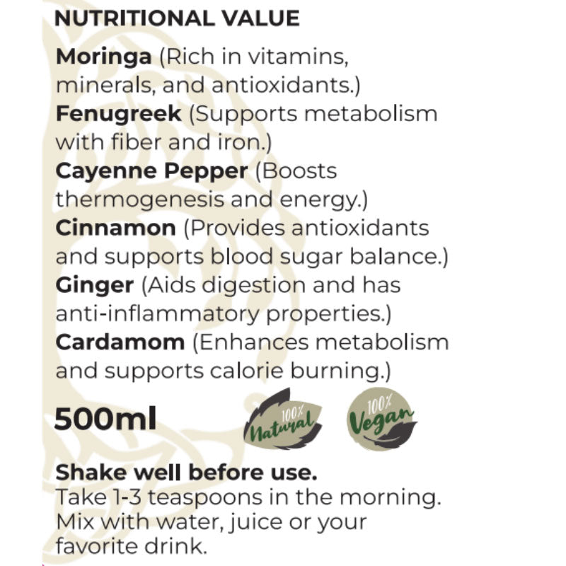 Moringa Slimming Synergy (Metabolism boost) - 500ml