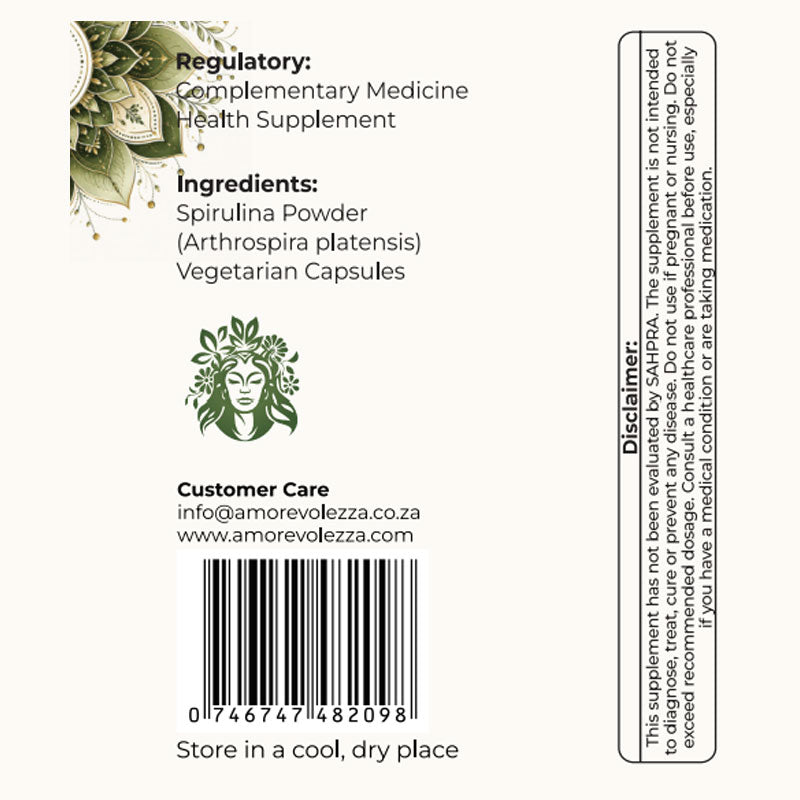 Spirulina (Cellular Energy, Detox & Liver Support) 60 caps