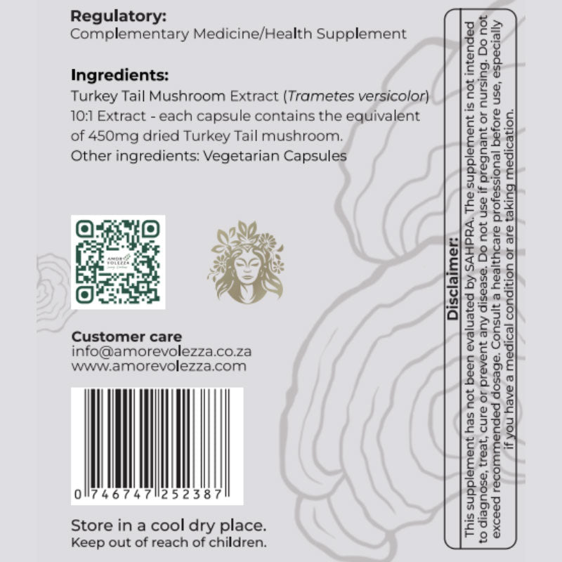 Turkey Tail (Immune Support) Medical Mushroom 10:1 Extract - 120 caps