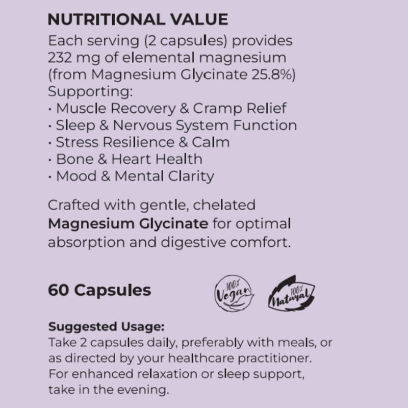 Amorevolezza Magnesium Glycinate - 60 caps - Image 2