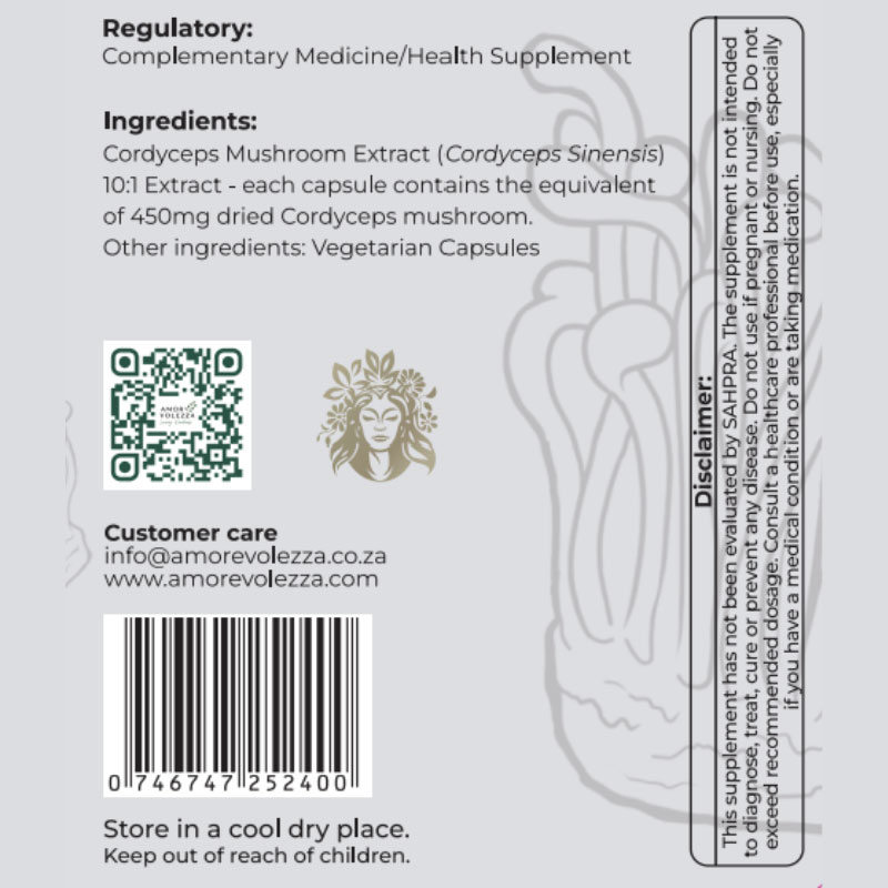 Cordyceps Medical Mushroom 10:1 Extract - 120 caps - Image 4
