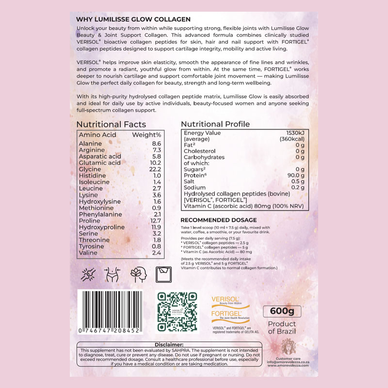 Lumilisse Glow Beauty & Joint Hydrolised Collagen Peptides I & III – 600g - Image 3