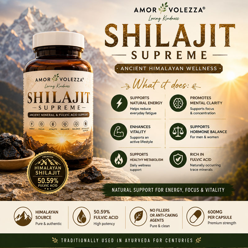 Shilajit Supreme (Energy, Focus, Vitality & Wellness Support) - 60 Caps - Image 2