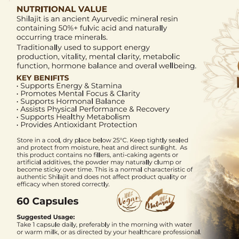 Shilajit Supreme (Energy, Focus, Vitality & Wellness Support) - 60 Caps - Image 4