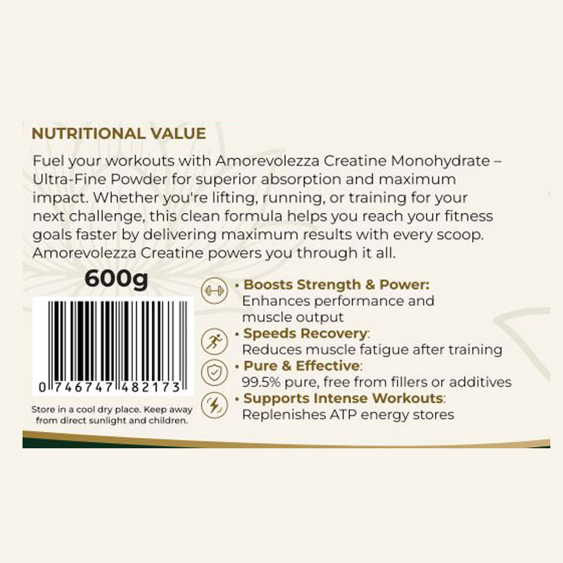 Amorevolezza Creatine Monohydrate (Strength & Power) - 200g - Image 4