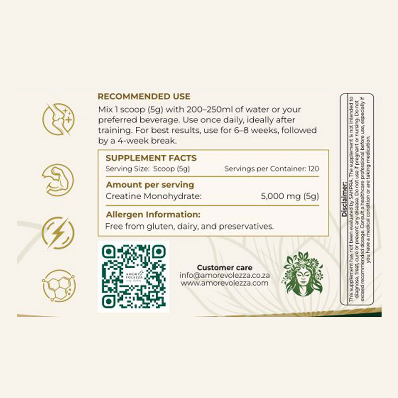 Amorevolezza Creatine Monohydrate (Strength & Power) - 200g - Image 3