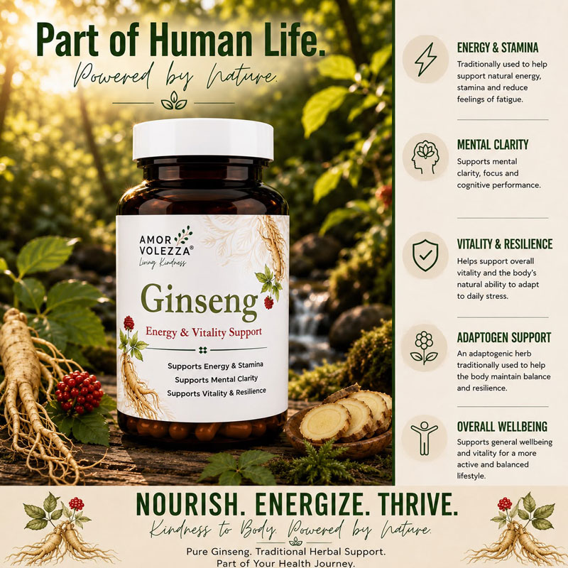 Ginseng (Energy & Vitality Support) 60 caps - Image 2