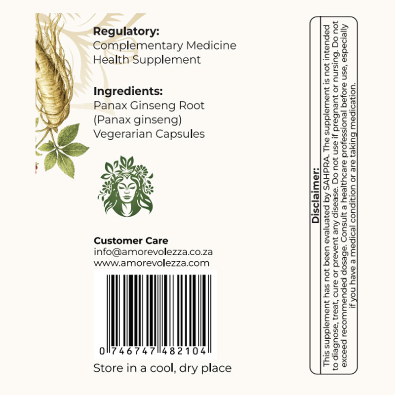Ginseng (Energy & Vitality Support) 60 caps - Image 4
