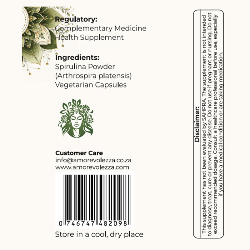 Spirulina (Cellular Energy, Detox & Liver Support) 60 caps - Image 4